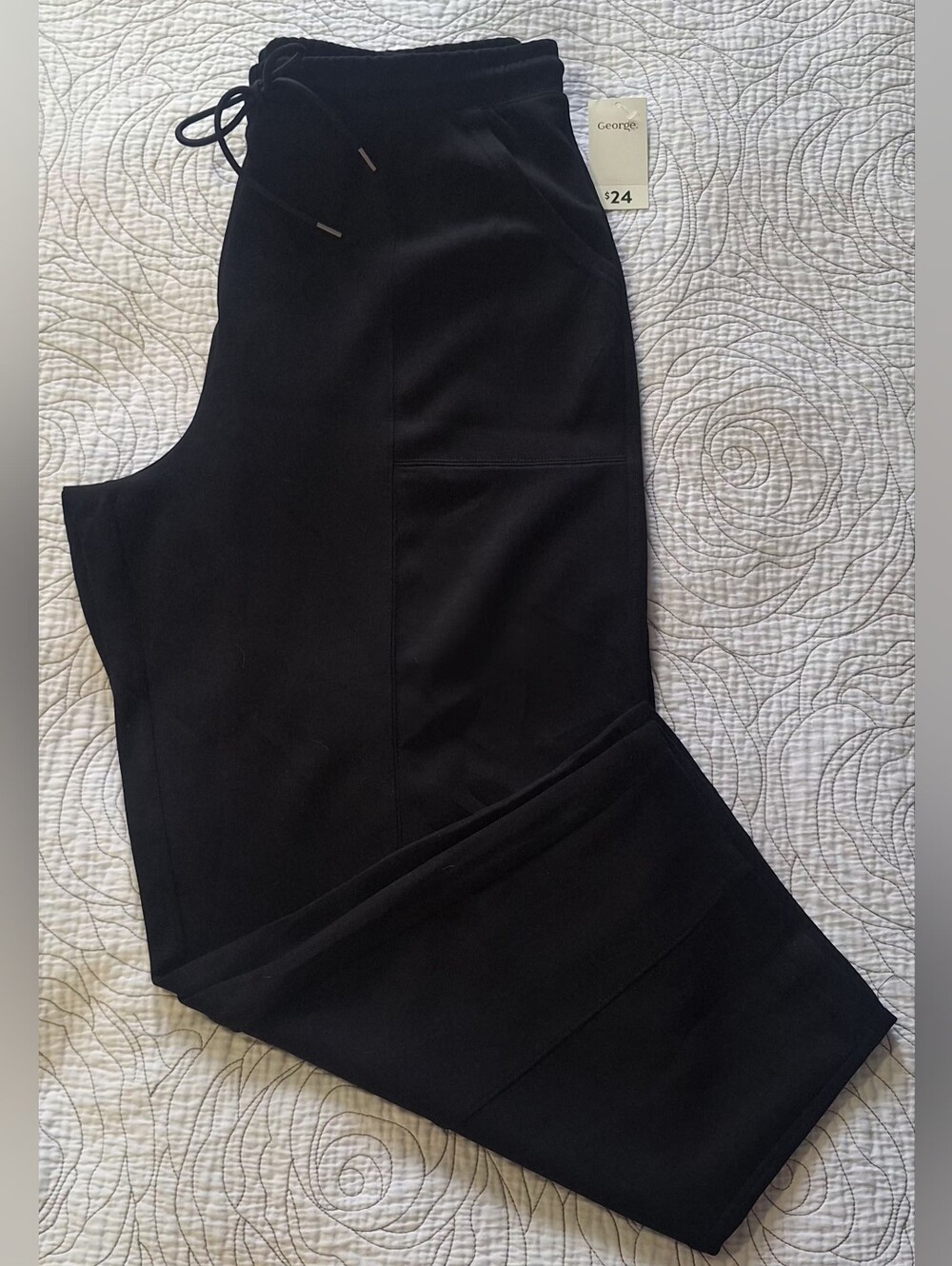 XL George Black Drawstring Track Joggers